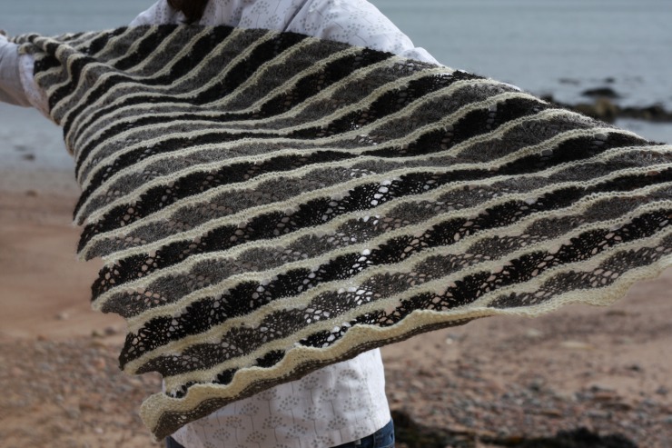 Lace chevrons in Eathie Shawl