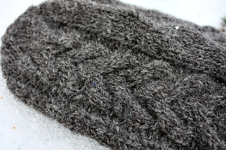 marled grey british local wool mittens